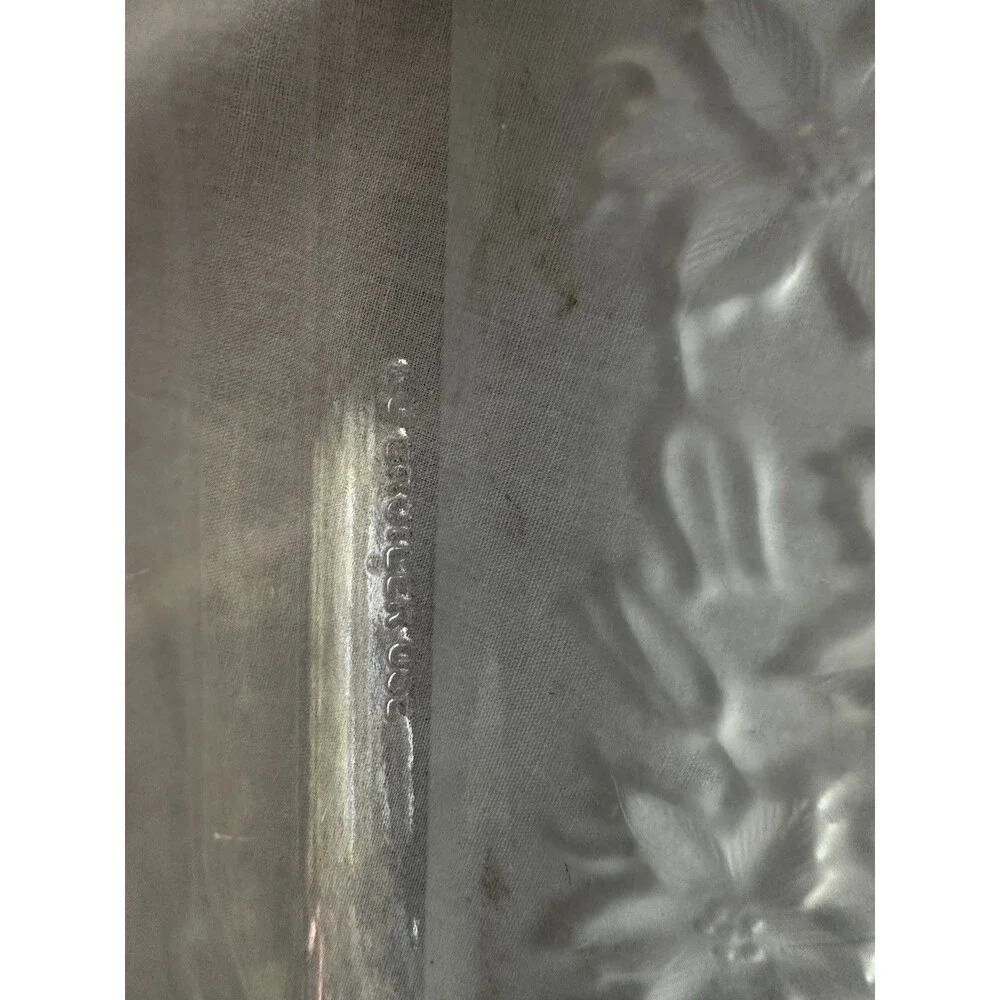 Clear Glass Rectangular Floral Embossed Casserole/Baking Dish w/ Handles